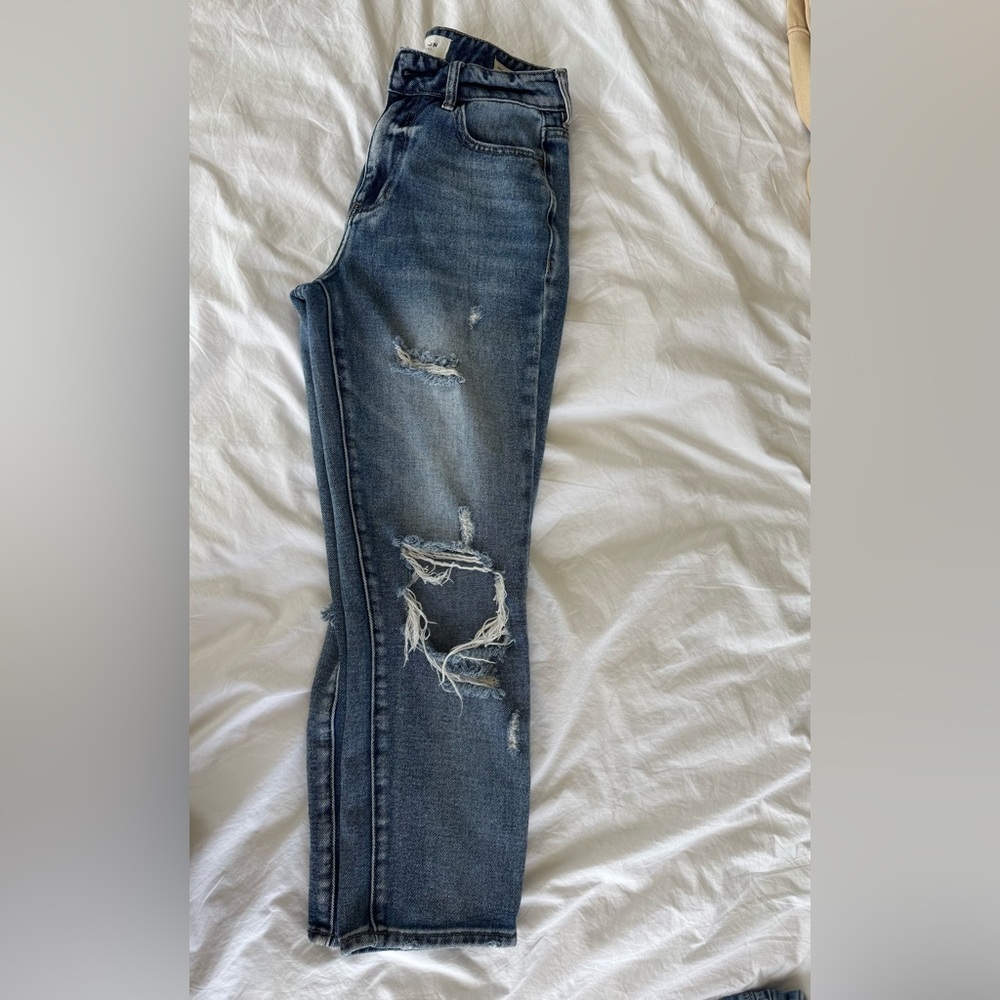 PacSun Mom Jeans 24 Straight Leg Medium Blue Wash Denim